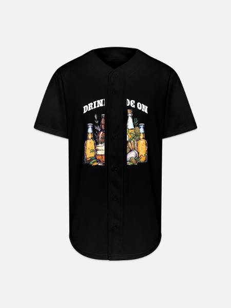Drink Mode On - Full Button Jersey - black