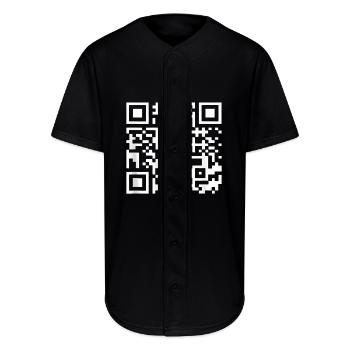 QR Code With Funny Hidden Message - Full Button Jersey - black - Front