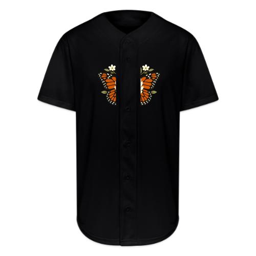 Monarch Butterfly Floral Botanical Art - Full Button Jersey