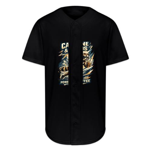 Funny Caffeine Chaos Raccoon Coffee Lover Morning - Full Button Jersey