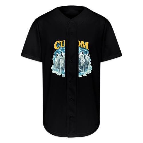 Custom Wolf Pack Howling Moon Vintage Wilderness - Full Button Jersey