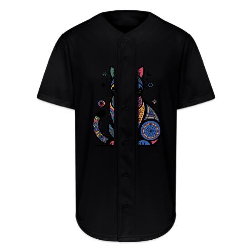 Vibrant Geometric Cat Mandala - Full Button Jersey