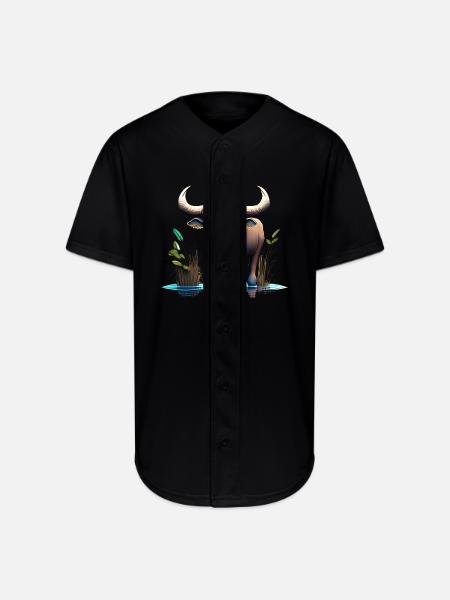 Water Buffalo - Full Button Jersey - black