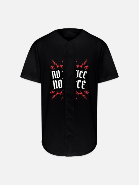 No justice no piece - Full Button Jersey - black