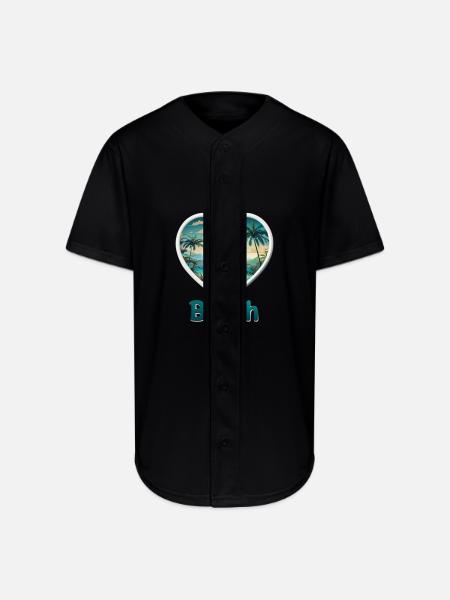 Tropical Serenity - Full Button Jersey - black