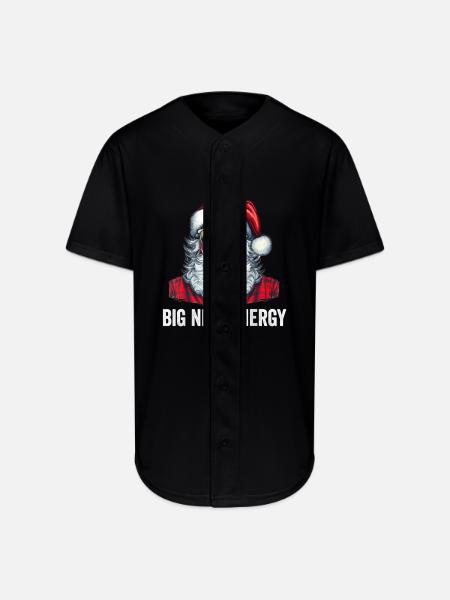 Big Nick Energy Santa - Full Button Jersey - black