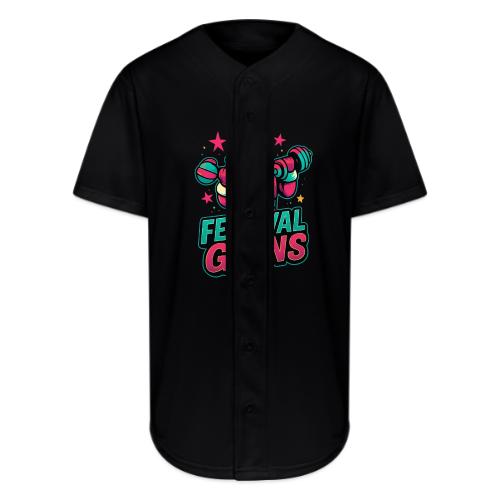 Festival of Gains Funny Gym Santa Christmas - Full Button Jersey