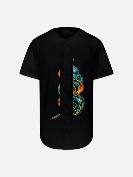 Glass Blowing - Full Button Jersey - black