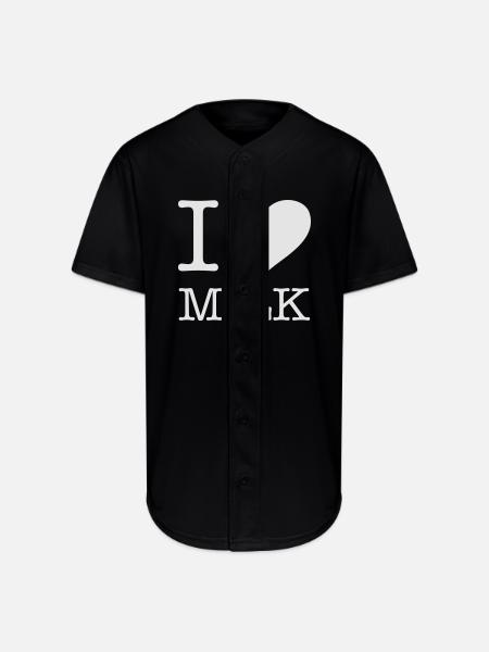 I LOVE MILK - Full Button Jersey - black