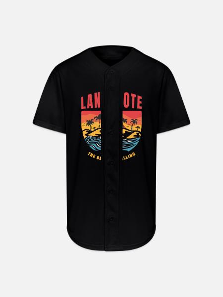 Lanzarote Espana beach design - Full Button Jersey - black