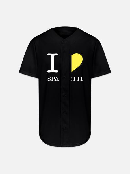 I LOVE SPAGHETTI - Full Button Jersey - black