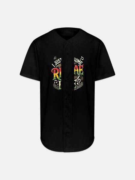 Reggae Jamaica Design - Full Button Jersey - black