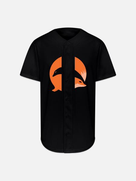 Fox or Dolphin in this fun optical illusion - Full Button Jersey - black