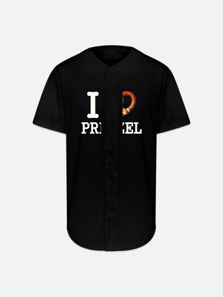 I Heart Pretzel - Full Button Jersey - black