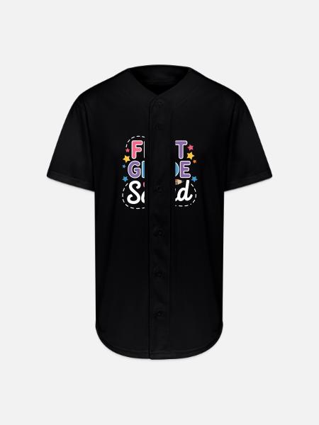 First Grade Squad Back To School - Full Button Jersey - black