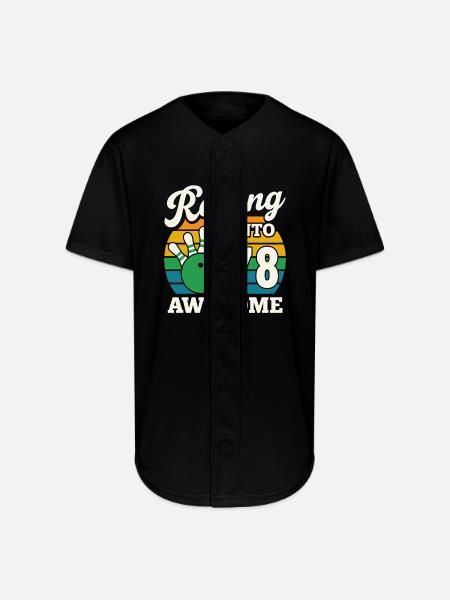 Bowling 78th Birthday Celebration Graphic - Full Button Jersey - black