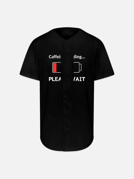 Caffeine Loading PleaseWait - Full Button Jersey - black