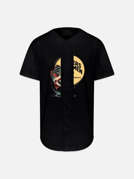 Fisher of Men Emblem - Full Button Jersey - black