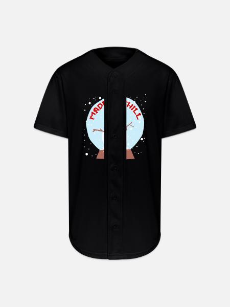 Snowman - Full Button Jersey - black