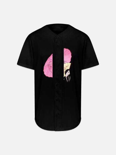Sakura - Full Button Jersey - black