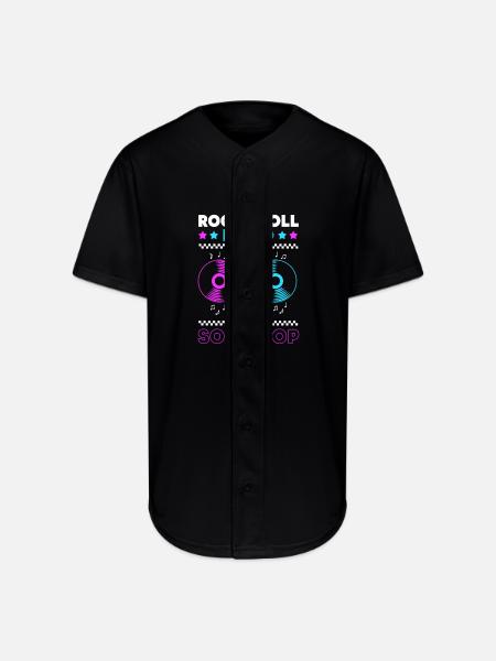 Music 50s Retro Sock Hop - Full Button Jersey - black