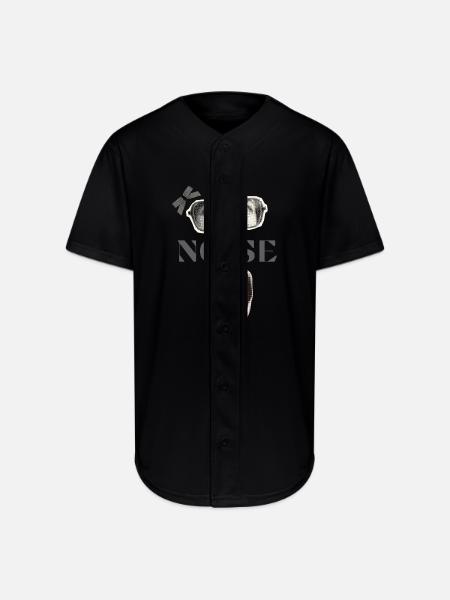 Noisy Halftone Glasses Mouth - Full Button Jersey - black