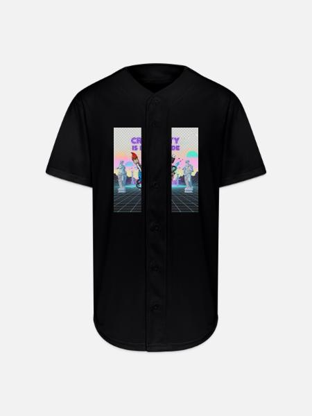 Brainbrush Neon: Creativity Unplugged - Full Button Jersey - black