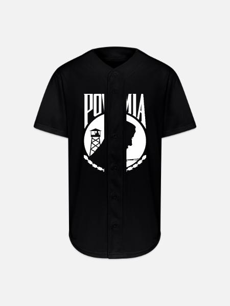 POW MIA Never Forget - Full Button Jersey - black