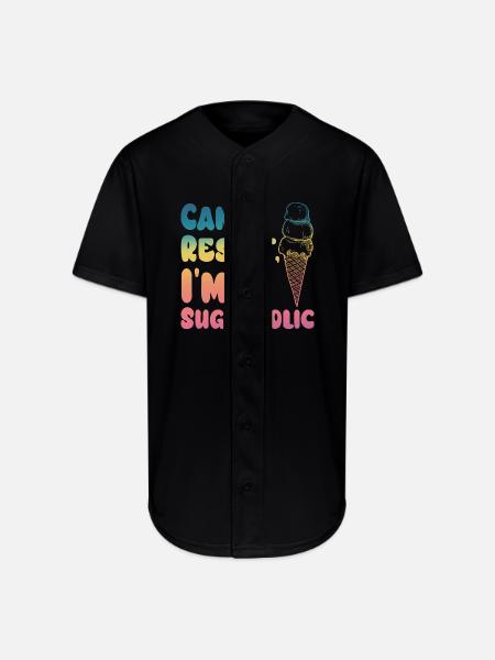 Sugarholic Ice Cream Pop - Full Button Jersey - black