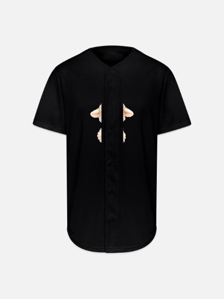 Pastel Lamb - Full Button Jersey - black