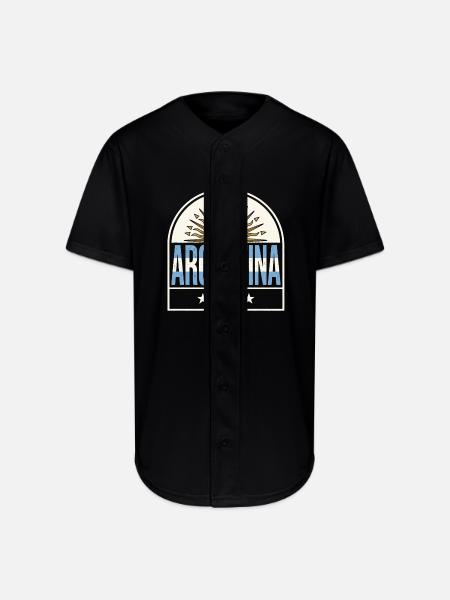 Argentina Suncrest Logo - Full Button Jersey - black