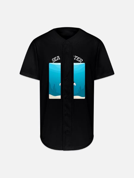 Sea_Ya_Later - Full Button Jersey - black