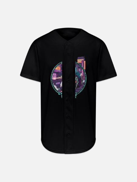 Cybernetic Chronicles Tokyo Protocol - Full Button Jersey - black