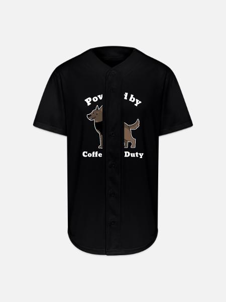 t-shirt-design-featuring-a-smiling-police dog - Full Button Jersey - black