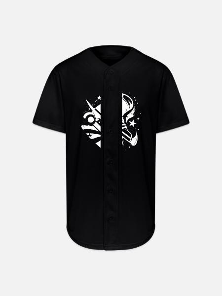 Roller Skates Graphic - Full Button Jersey - black