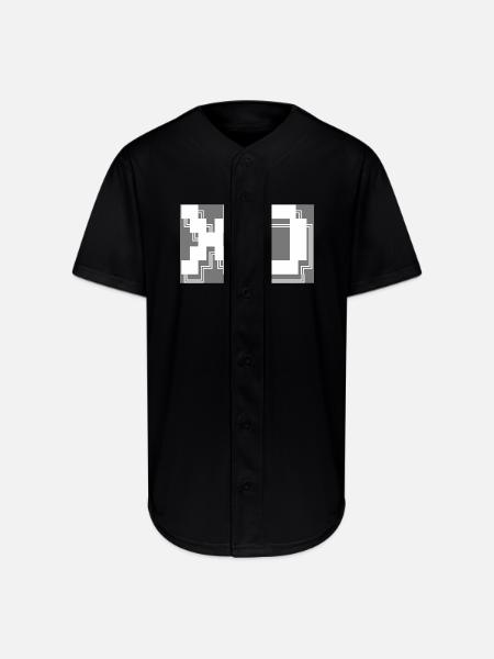 XO Pixel Art Tech - Full Button Jersey - black