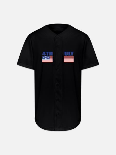 4Th Of July - Full Button Jersey - black