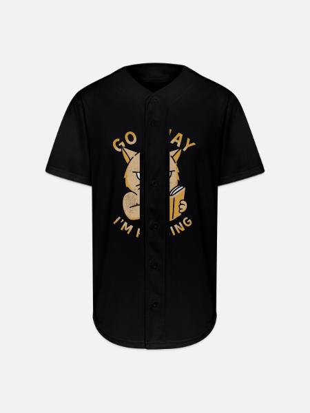 Go Away I'm Reading - Full Button Jersey - black