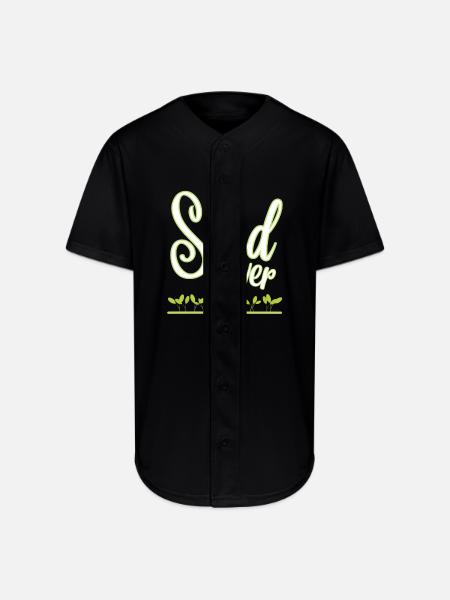 Seed Saver - Full Button Jersey - black