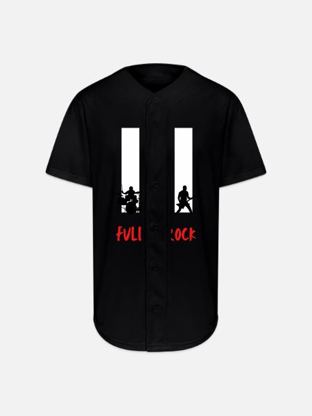 Black_White_and_Red_Concert_Band_T-shirt_Design - Full Button Jersey - black