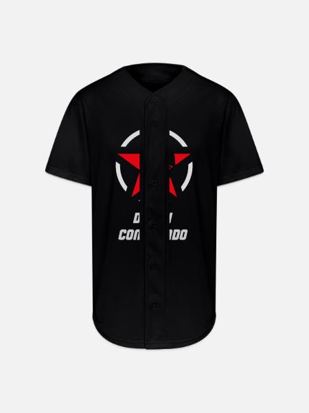 Death Commando Military Skull - Full Button Jersey - black