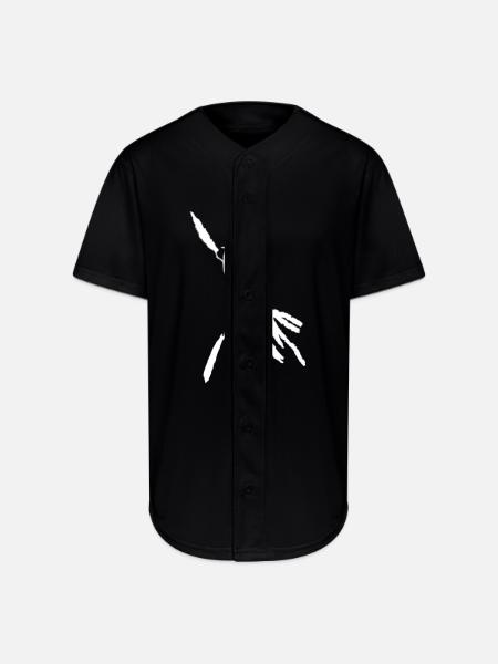 Child's Alien - white - Full Button Jersey - black