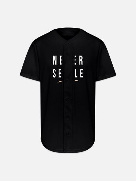 Never Settle - Full Button Jersey - black