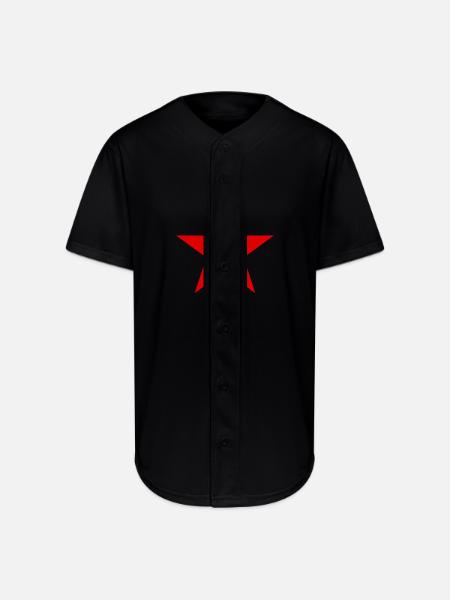 RED STAR - Full Button Jersey - black