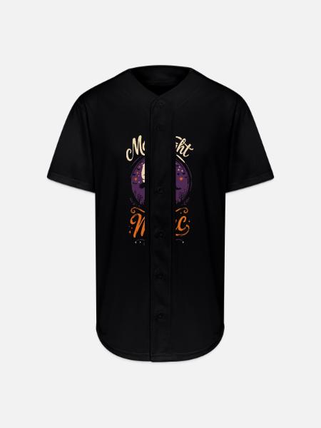 Moonlight & Magic Tshirt - Full Button Jersey - black