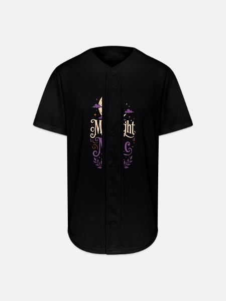 Moonlight & Magic Tshirt - Full Button Jersey - black