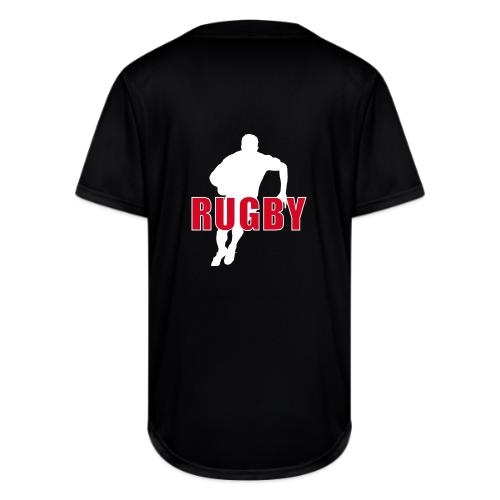 Bold Rugby Action Silhouette - Full Button Jersey