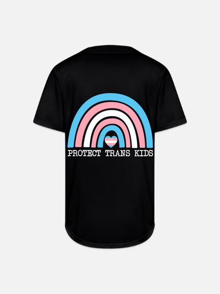 Protect Trans Kids - Full Button Jersey - black