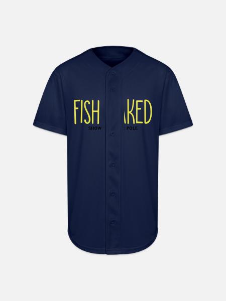 Fish Naked Show Off Your Pole - Full Button Jersey - navy