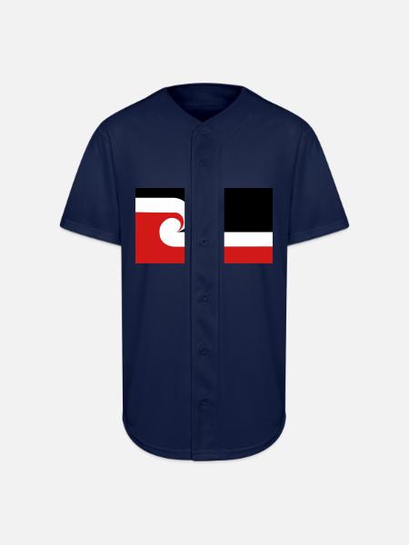 Maori Flag - Full Button Jersey - navy